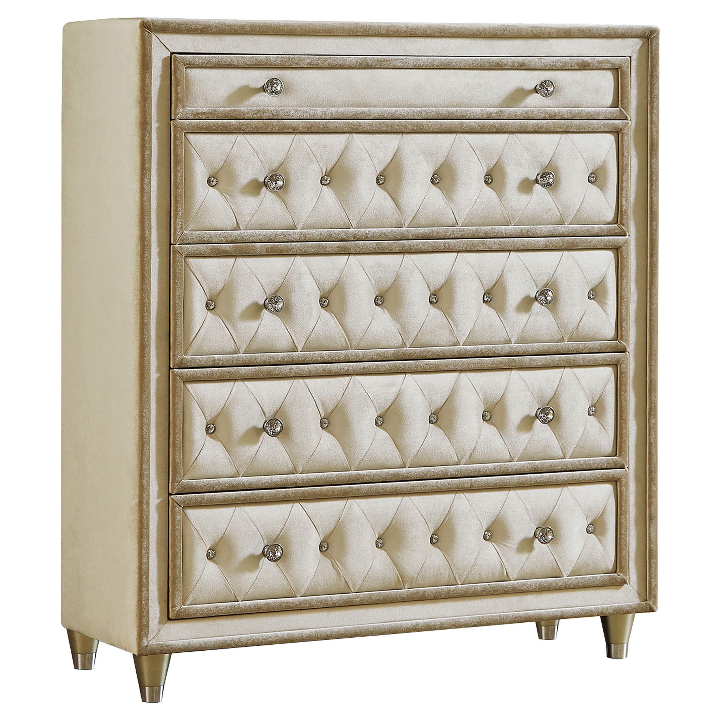 Orleans Furniture - Coaster - Antonella 5-drawer Bedroom Chest Ivory and Camel - 223525