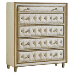 Orleans Furniture - Coaster - Antonella 5-drawer Bedroom Chest Ivory and Camel - 223525