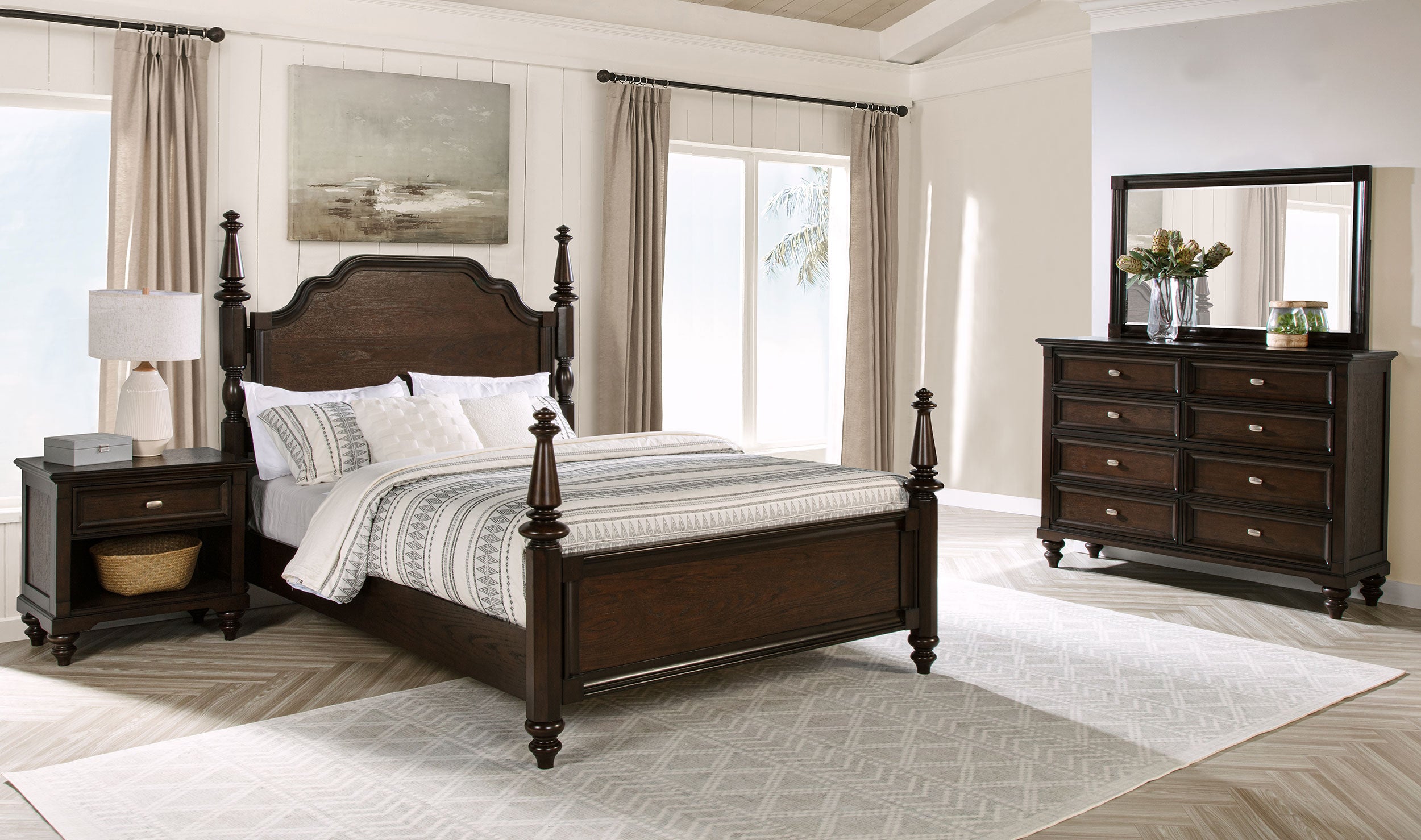 Orleans Furniture - Coaster - Andover 4-piece Eastern King Bedroom Set Dark Oak - 223631KE-S4