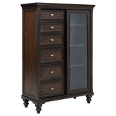 Orleans Furniture - Coaster - Andover 6-drawer Tempered Glass Door Chest Dark Oak - 223637