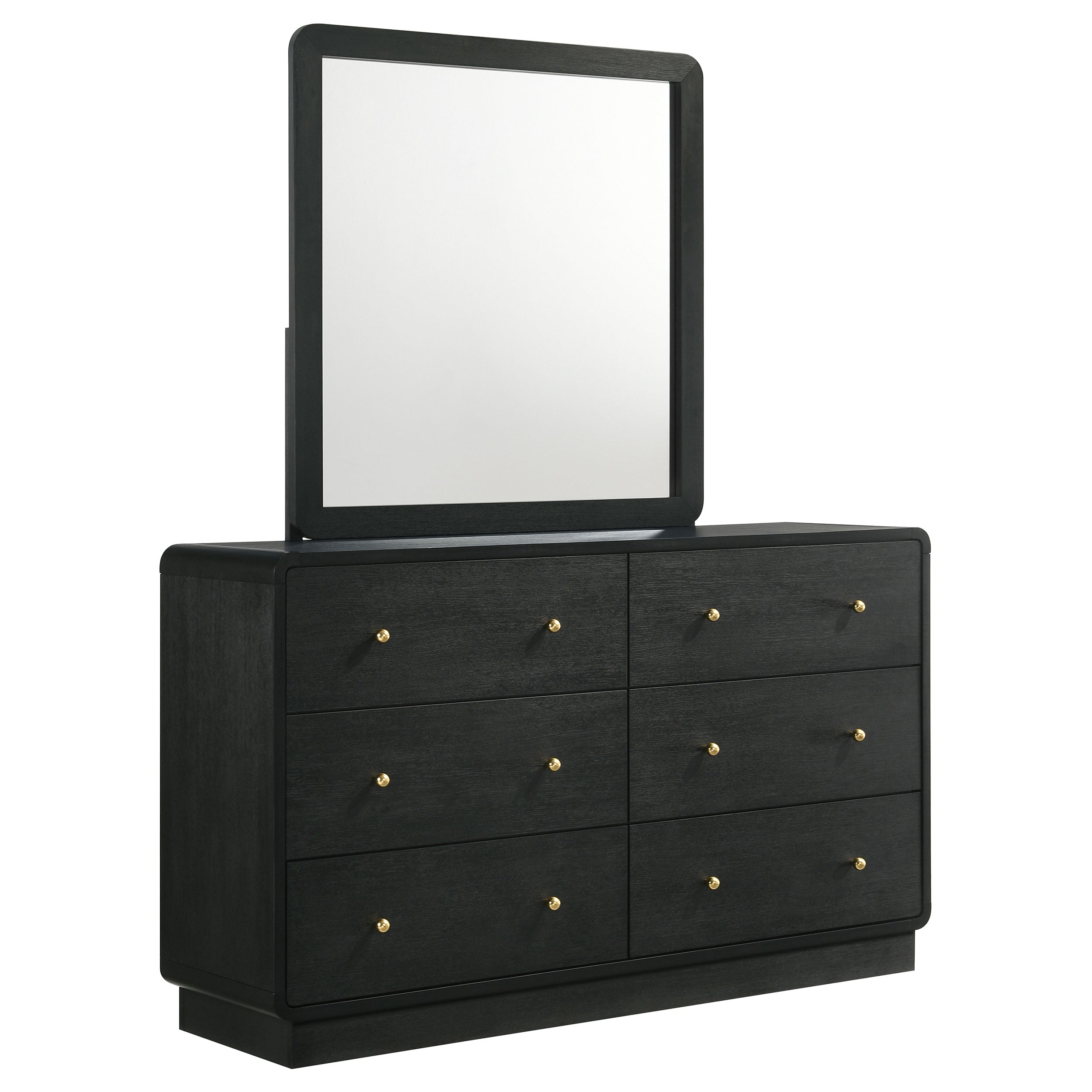 Orleans Furniture - Coaster - Cavelle 6-drawer Dresser and Mirror Black - 223663M