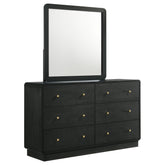 Orleans Furniture - Coaster - Cavelle 6-drawer Dresser and Mirror Black - 223663M