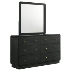 Orleans Furniture - Coaster - Cavelle 6-drawer Dresser and Mirror Black - 223663M