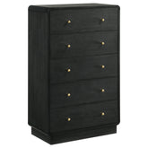 Orleans Furniture - Coaster - Cavelle 5-drawer Chest of Drawers Black - 223665