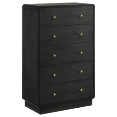 Orleans Furniture - Coaster - Cavelle 5-drawer Chest of Drawers Black - 223665