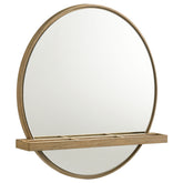 Orleans Furniture - Coaster - Arini Round Vanity Wall Mirror with Shelf Sand Wash - 224308