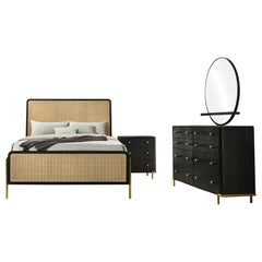 Arini 4-piece Eastern King Bedroom Set Black and Natural