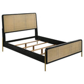 Orleans Furniture - Coaster - Arini Rattan California King Panel Bed Black and Natural - 224330KW