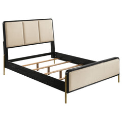 Orleans Furniture - Coaster - Arini 56-inch Eastern King Panel Bed Cream and Black - 224331KECRM