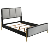 Orleans Furniture - Coaster - Arini Upholstered Eastern King Panel Bed Black and Grey - 224331KE