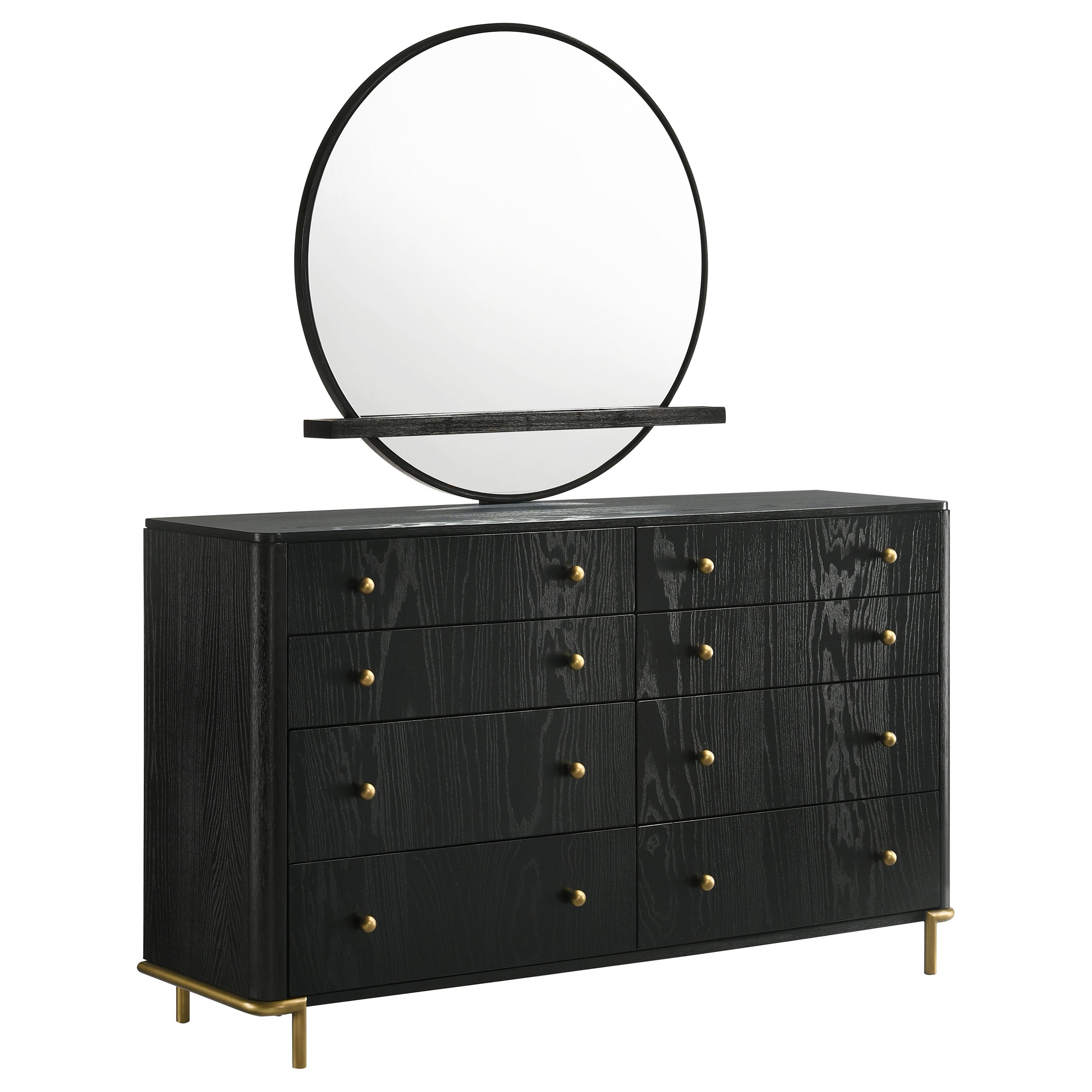 Orleans Furniture - Coaster - Arini 8-drawer Dresser with Mirror Black - 224333M