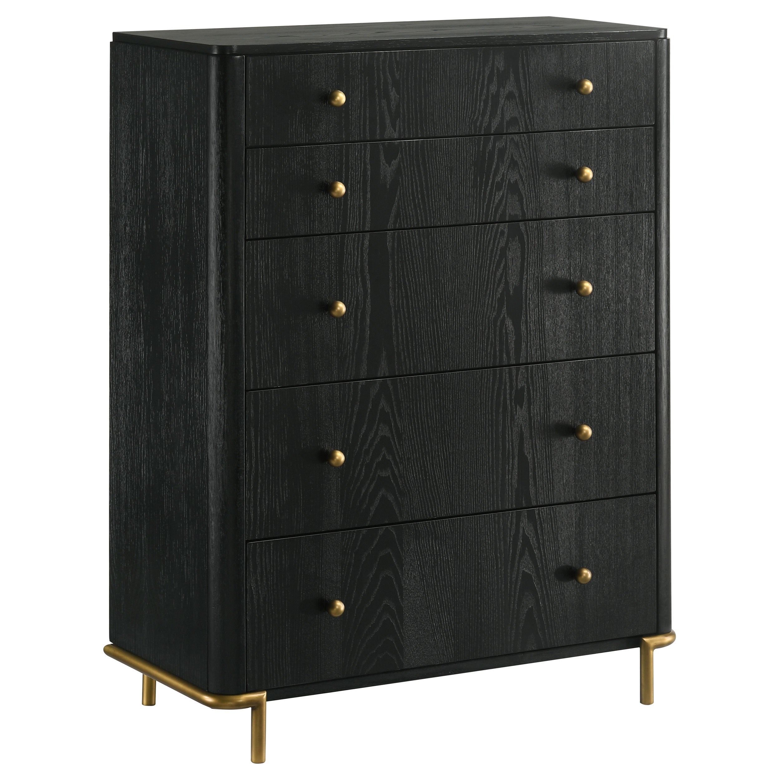 Orleans Furniture - Coaster - Arini 5-drawer Bedroom Chest Black - 224335