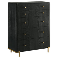Orleans Furniture - Coaster - Arini 5-drawer Bedroom Chest Black - 224335