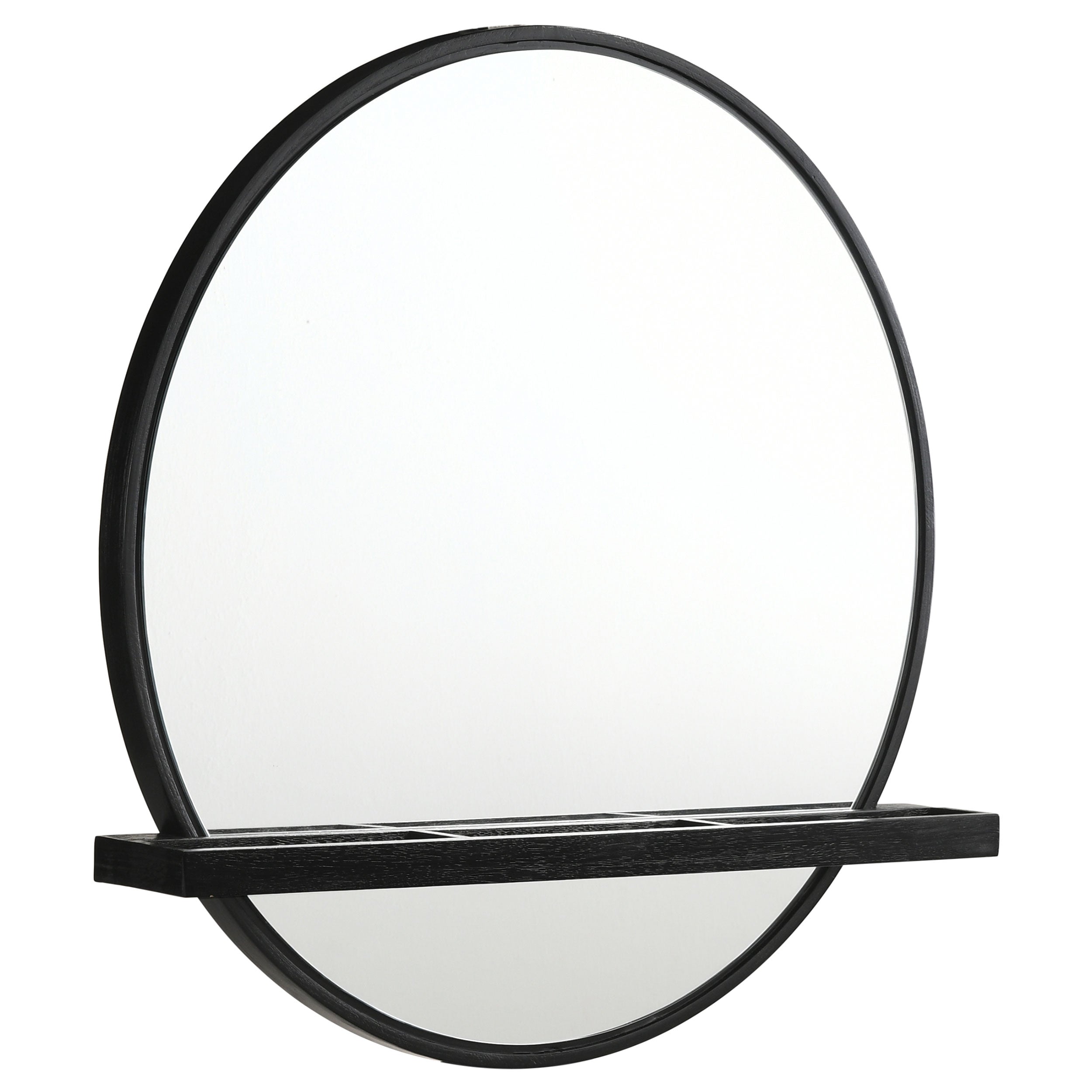 Orleans Furniture - Coaster - Arini Round Vanity Wall Mirror with Shelf Black - 224338