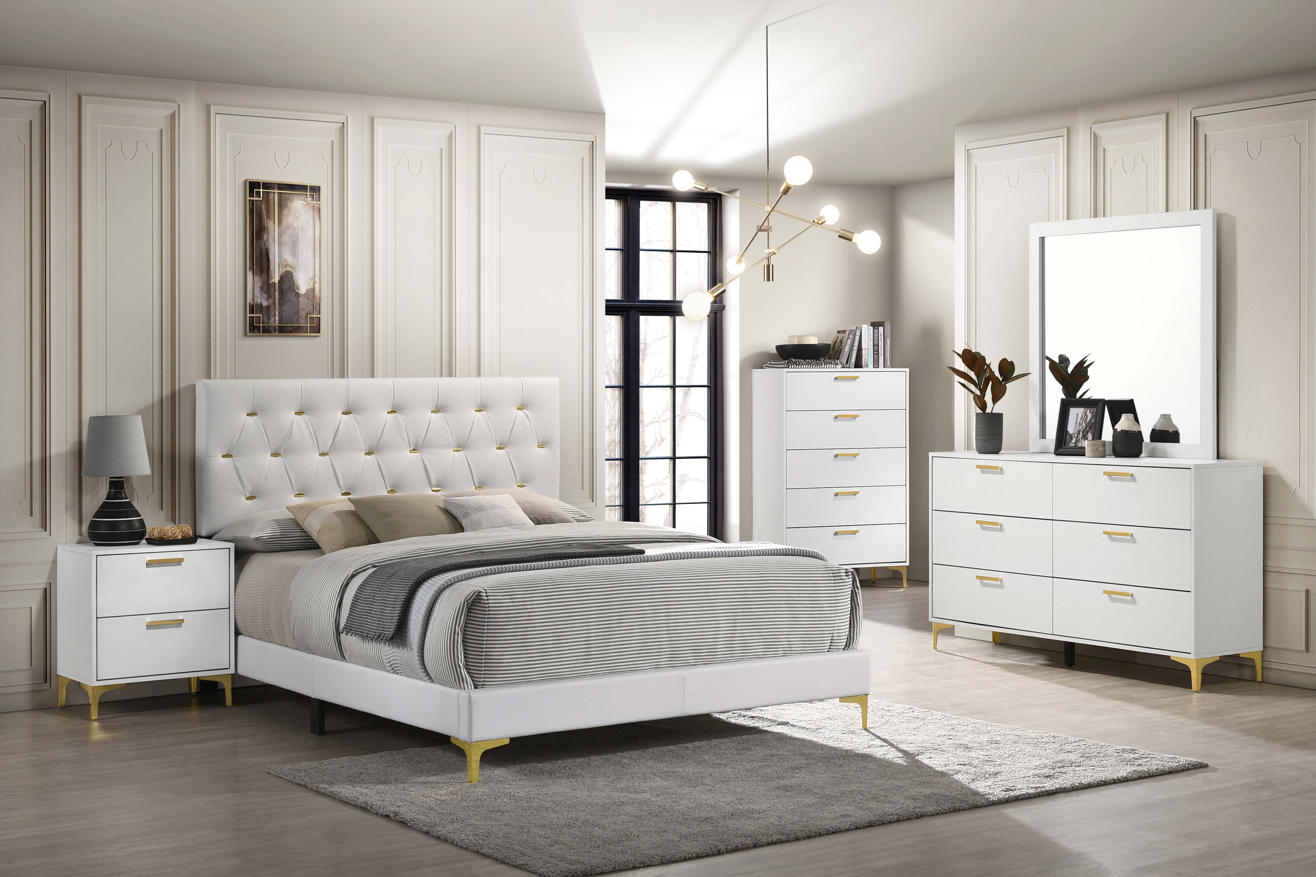 Orleans Furniture - Coaster - Kendall 5-piece Eastern King Bedroom Set White - 224401KE-S5