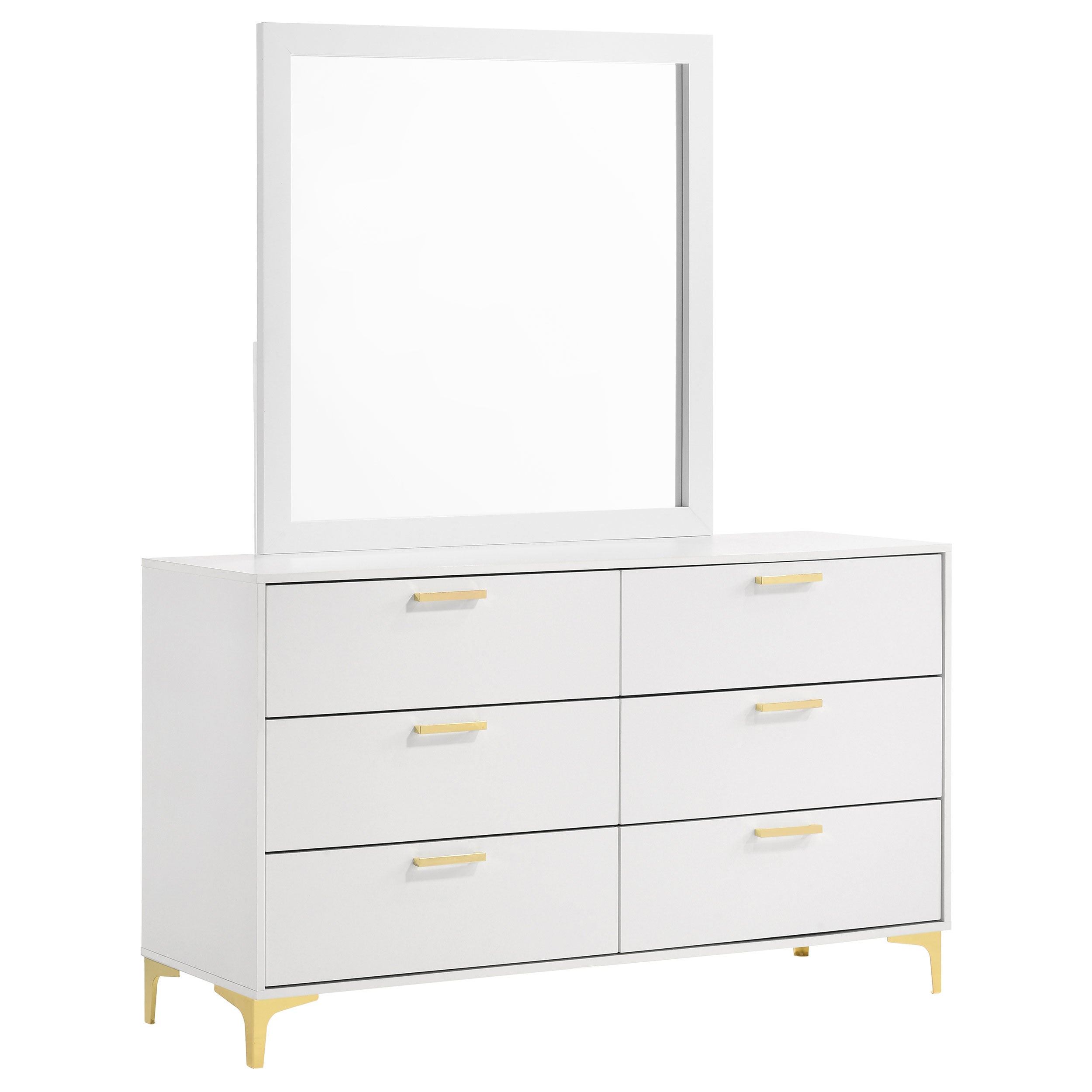 Orleans Furniture - Coaster - Kendall 6-drawer Dresser with Mirror White - 224403M