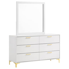 Orleans Furniture - Coaster - Kendall 6-drawer Dresser with Mirror White - 224403M