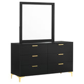 Orleans Furniture - Coaster - Kendall 6-drawer Dresser with Mirror Black - 224453M