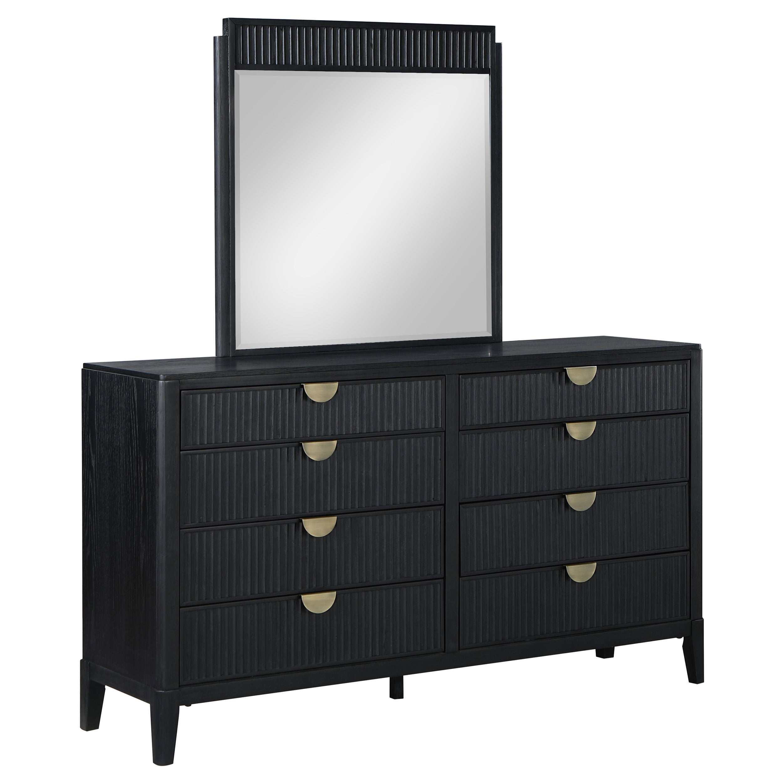 Orleans Furniture - Coaster - Brookmead 8-drawer Dresser with Mirror Black - 224713M