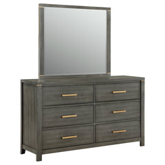 Orleans Furniture - Coaster - Kieran 6-drawer Dresser with Mirror Grey - 224743M