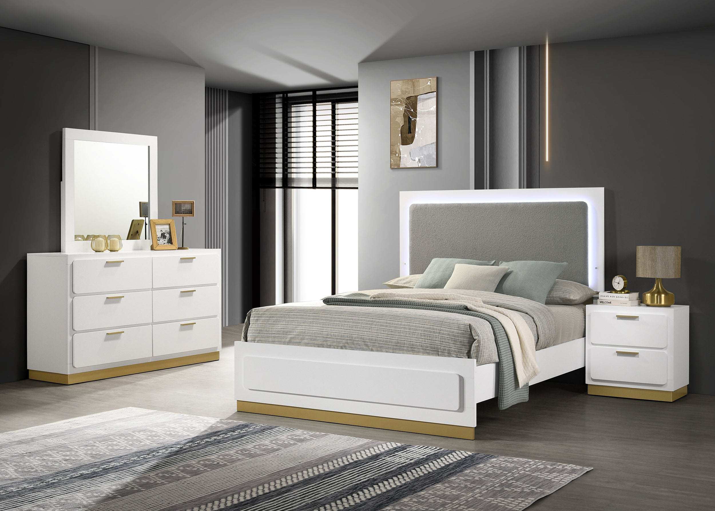 Orleans Furniture - Coaster - Caraway 4-piece California King Bedroom Set White - 224771KW-S4