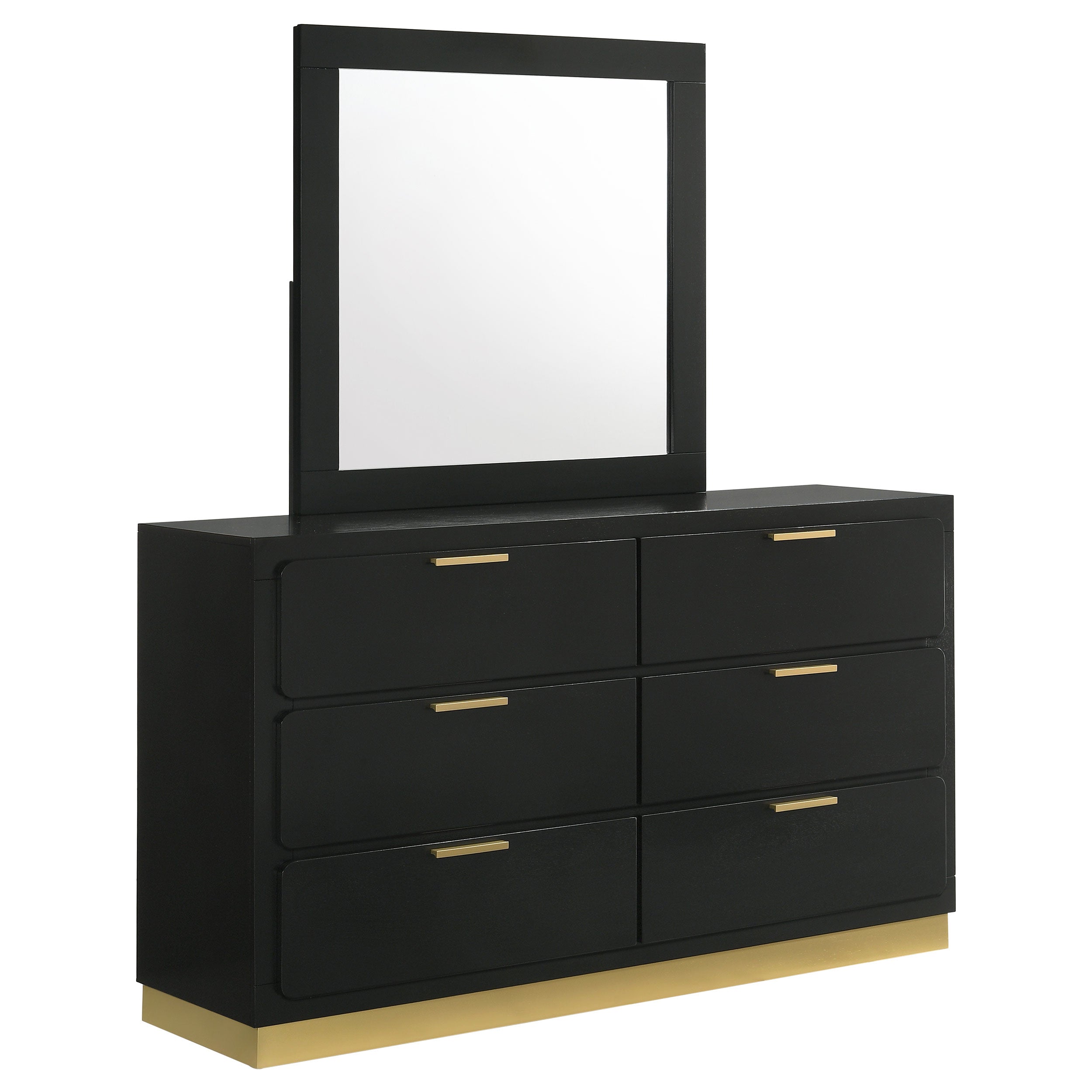 Orleans Furniture - Coaster - Caraway 6-drawer Dresser with Mirror Black - 224783M