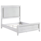 Orleans Furniture - Coaster - Marielle California King Panel Upholstered Bed Distressed White - 224841KW