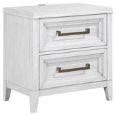 Orleans Furniture - Coaster - Marielle 2-drawer Nightstand Bedside Table Distressed White - 224842