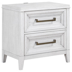 Orleans Furniture - Coaster - Marielle 2-drawer Nightstand Bedside Table Distressed White - 224842