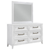 Orleans Furniture - Coaster - Marielle 6-drawer Dresser with Mirror Distressed White - 224843M