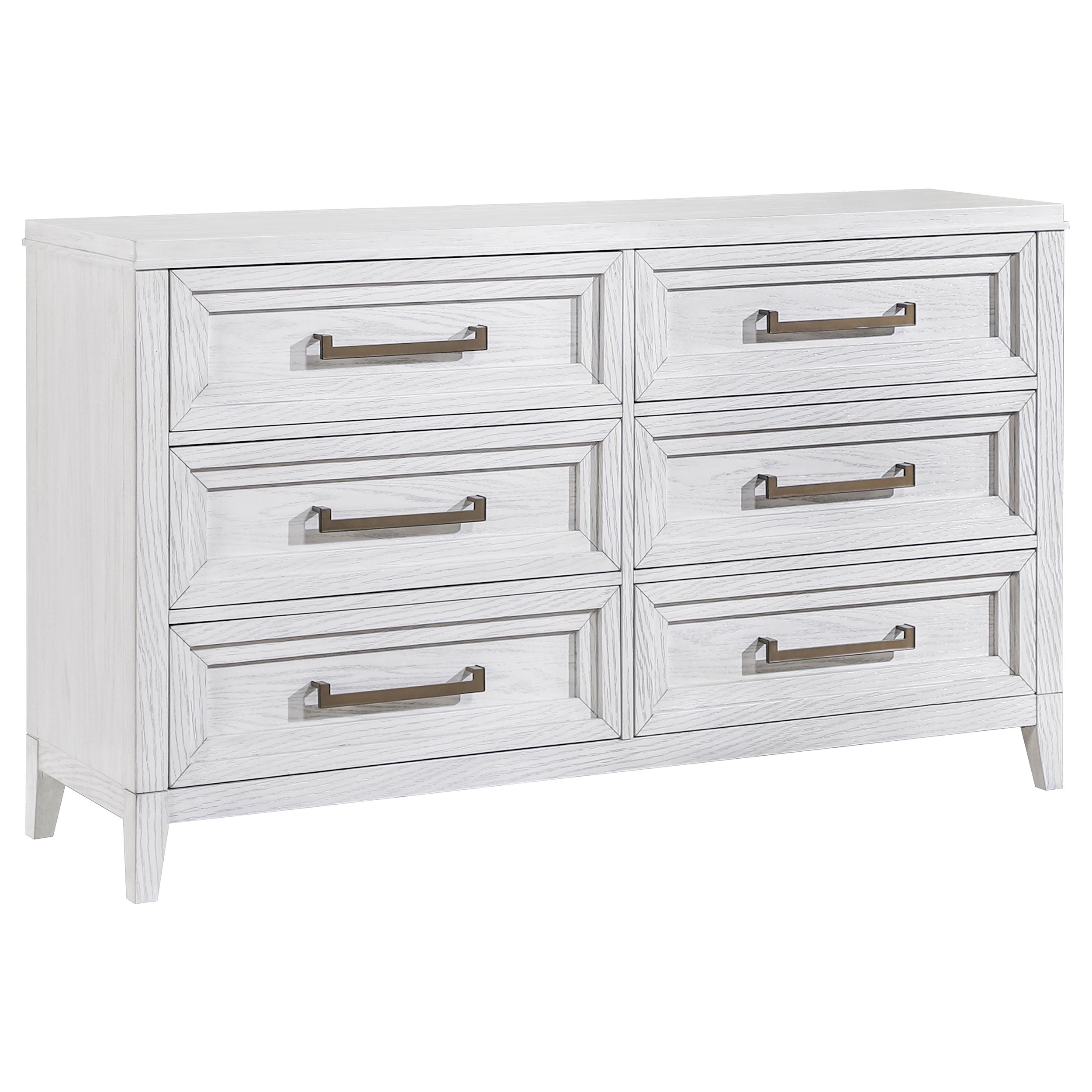 Orleans Furniture - Coaster - Marielle 6-drawer Bedroom Dresser Distressed White - 224843