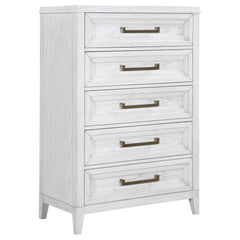 Orleans Furniture - Coaster - Marielle 5-drawer Bedroom Chest Distressed White - 224845