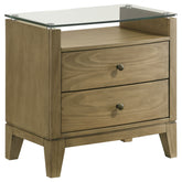 Orleans Furniture - Coaster - Granada 2-drawer Glass Top Nightstand Natural Pine - 224922