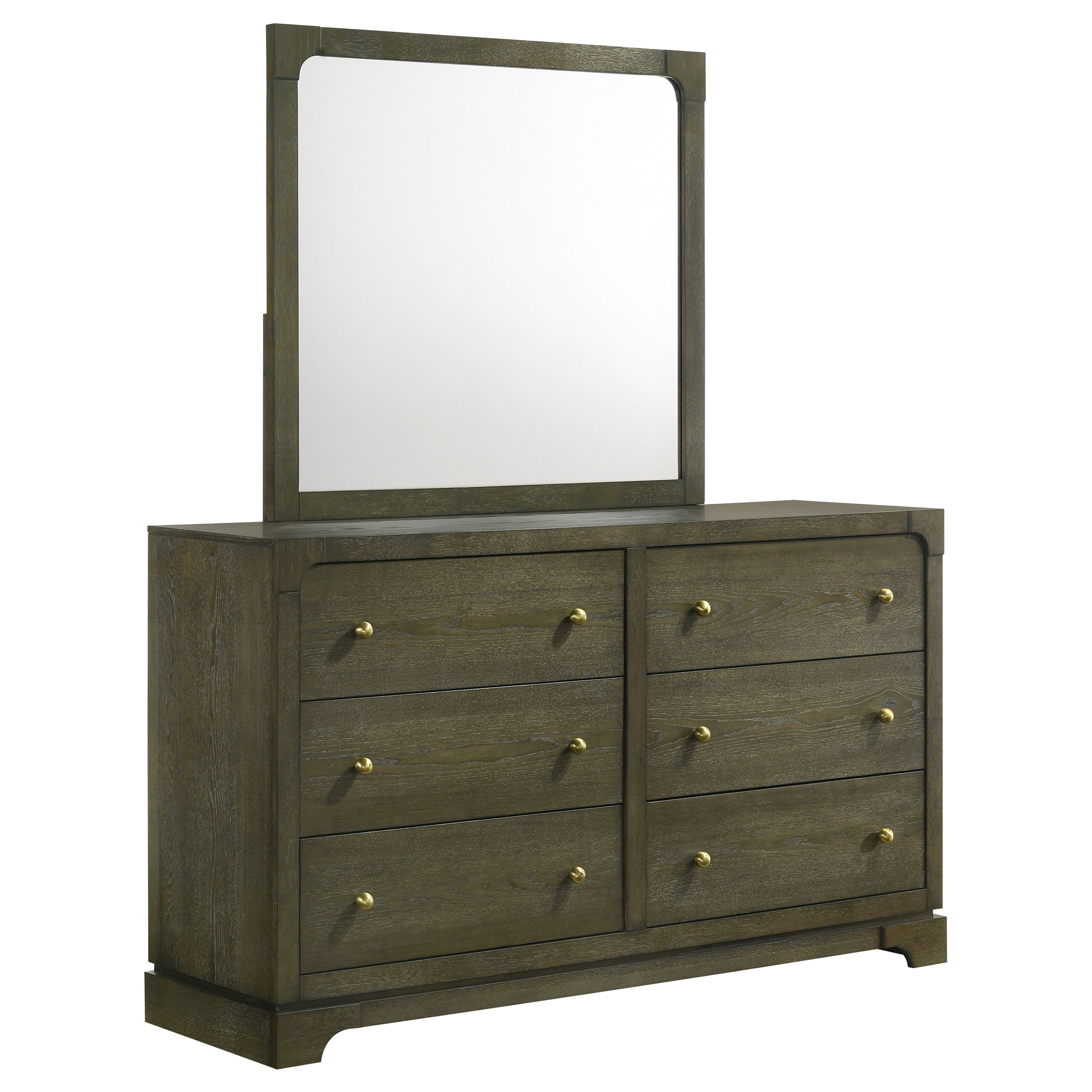 Orleans Furniture - Coaster - Gran Park 6-drawer Dresser and Mirror Dark Cocoa - 224933M
