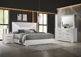 Orleans Furniture - Coaster - Ives 4-piece Eastern King Bedroom Set White High Gloss - 224941KE-S4