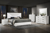 Orleans Furniture - Coaster - Ives 5-piece Eastern King Bedroom Set White High Gloss - 224941KE-S5