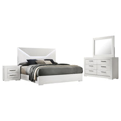 Ives 4-piece Queen Bedroom Set White High Gloss