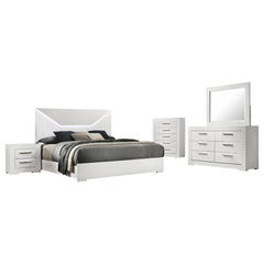 Ives 5-piece Queen Bedroom Set White High Gloss