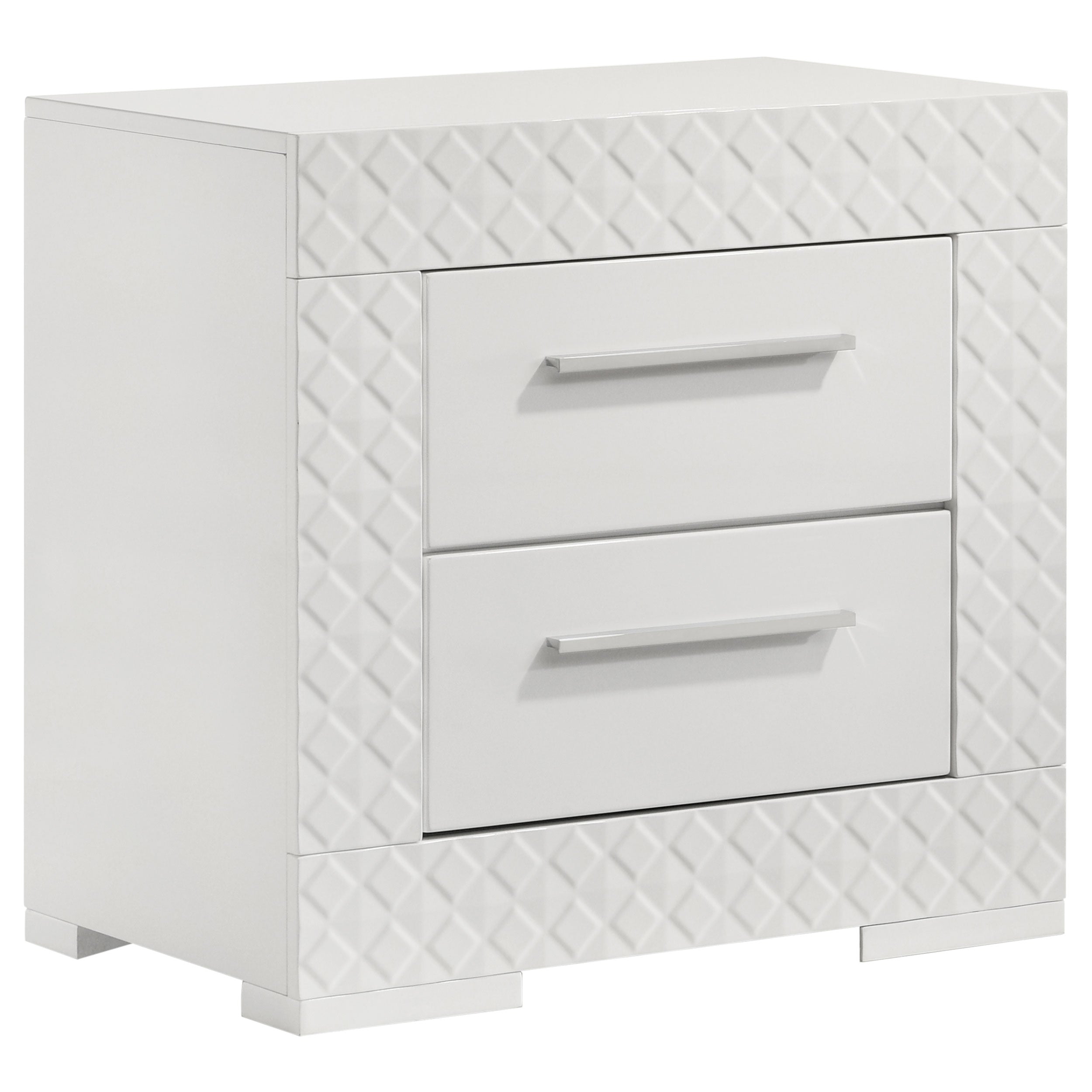 Orleans Furniture - Coaster - Ives 2-drawer Nightstand Bedside Table White High Gloss - 224942