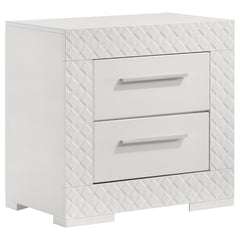 Orleans Furniture - Coaster - Ives 2-drawer Nightstand Bedside Table White High Gloss - 224942