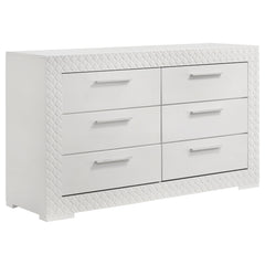 Orleans Furniture - Coaster - Ives 6-drawer Dresser Cabinet White High Gloss - 224943