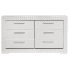 Ives 6-drawer Dresser Cabinet White High Gloss