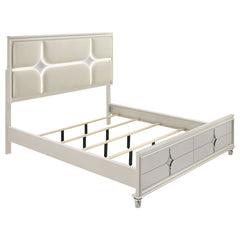 Orleans Furniture - Coaster - Olivia California King Panel Bed LED Headboard Pearl White - 224951KW