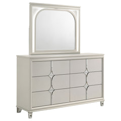 Orleans Furniture - Coaster - Olivia 6-drawer Dresser and LED Mirror Pearl White - 224953M