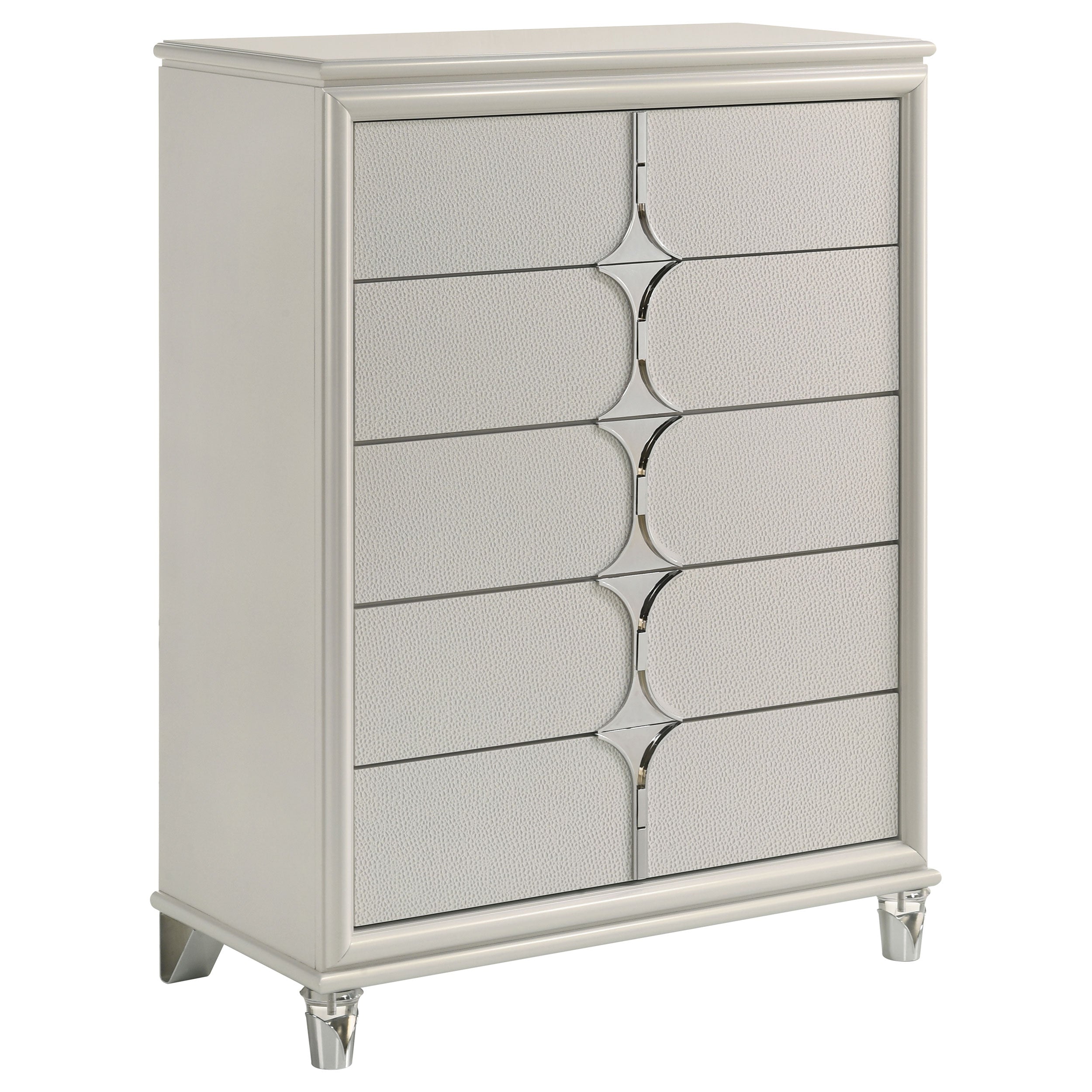 Orleans Furniture - Coaster - Olivia 5-drawer Bedroom Chest of Drawers Pearl White - 224955