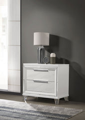 Marmore 2-drawer Nightstand Bedside Table White