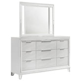 Orleans Furniture - Coaster - Marmore 9-drawer Dresser and LED Mirror White - 224963M