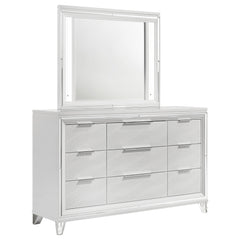 Orleans Furniture - Coaster - Marmore 9-drawer Dresser and LED Mirror White - 224963M