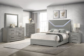 Orleans Furniture - Coaster - Ives 5-piece Eastern King Bedroom Set Grey High Gloss - 224971KE-S5