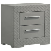Orleans Furniture - Coaster - Ives 2-drawer Nightstand Bedside Table Grey High Gloss - 224972